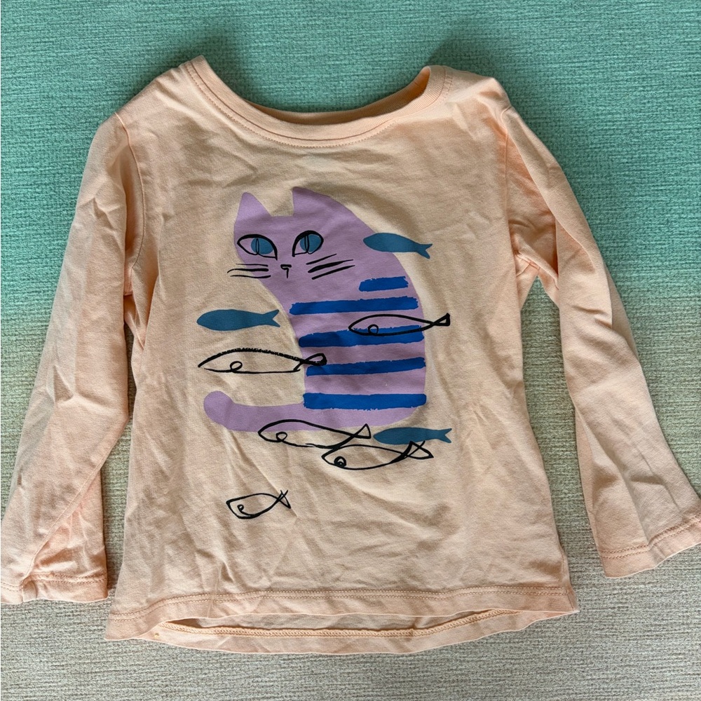 Tea Collection Cat Graphic T, 2T, EUC